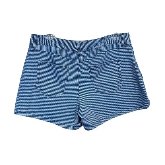 Calvin Klein Jeans Denim Shorts Sz 2 Blue White Pinstripe Mid-Rise Cotton Blend - Picture 3 of 10